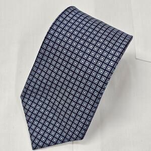 Ermenegildo Zegna Luxury Necktie Men's Blue Polka Dots Blue Squares Stylish